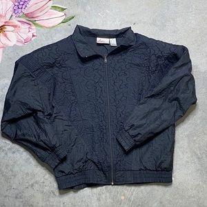 VTG Active Attitudes black windbreaker bomber jacket B6-3